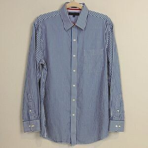 Tommy Hilfiger Blue White Slim Fit Oxford Shirt 15.5